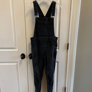 Free People Black Skinny Overalls